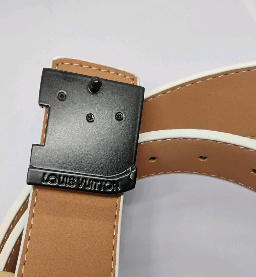 LV BELT WHITE/BLACK